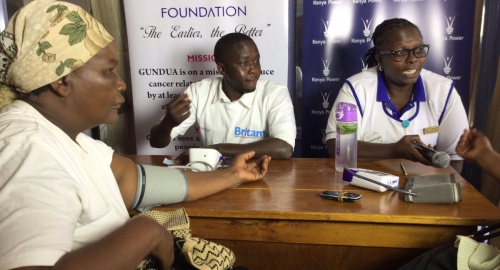 Kenya Power partners with Gundua Foundation in sponsoring a free cancer screening at Gatundu Level 4 hospital.